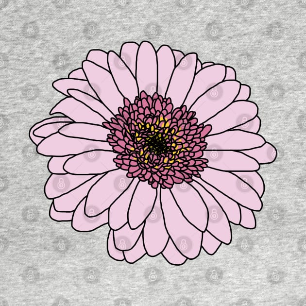 Pink Gerbera Floral Drawing by ellenhenryart